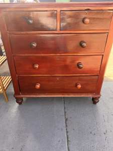 Antique Wooden chest of drawers $65