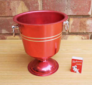 Vintage Red Anodized Pot Plant Holder