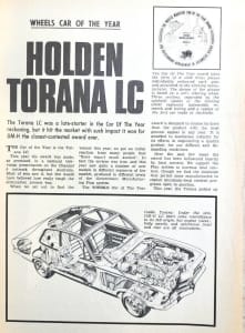 Free Postage. 1970. Holden LC Torana. Original Article