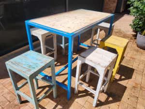 Table and six stools