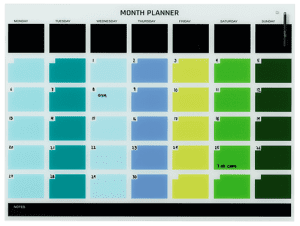 Naga Magnetic Glassboard Monthly Planner