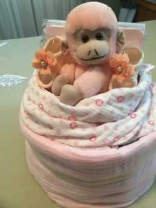 Baby nappy cake.