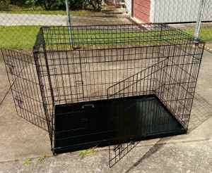 NEW 42inch Collapsible Metal Dog Crate - PLASTIC TRAY