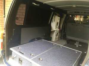 Twin drawers for car/van