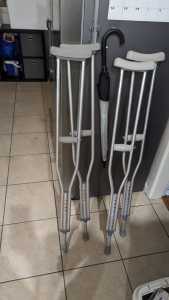 crutches - 2x pairs metal light weight