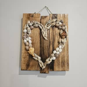 Shell Shaped Heart Wall Art - Handmade