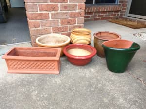 Garden pots - terracotta glazed and unglazed