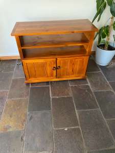 Wooden TV cabinet, two doors and shelf