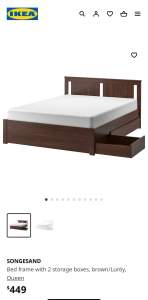 Ikea brown Songesand Queen Bed