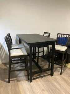 Bar table with 4 stool chair (from IKEA great condition)