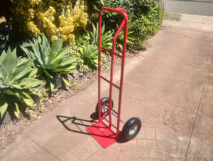 Trolley, pneumatic tyres, 250kg rating Fire engine red. In Good ready