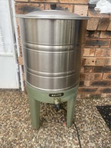 Vtg Electric MALLEYS 12 Gallon Wash Boiler Stainless SSE 2/12 Works