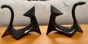 Cubist Atomic Black Cat pair figurines