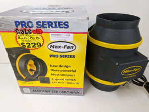 Max-Fan Pro 150 Hydroponics Inline Fan (In Box)