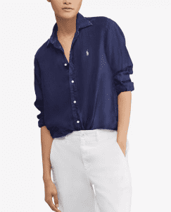 Polo Ralph Lauren Logo-embroidered linen shirt - Size S - RRP $239