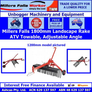 Millers Falls TWM 1800mm Towable Landscape Stick Rake ATV Quad 4x4