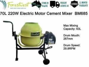70L 220W Portable Cement Mixer Concrete Mixer BM685