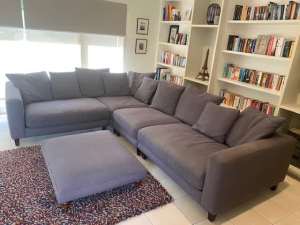 Corner modular sofa and ottoman