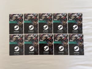 STEAM Gift cards X10 // $200.00 of value // Receipts