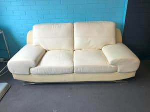 White Leather Sofa free to good home