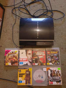 Sony PS3 80GB with controller and games.