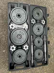 Weights set 40 kg in carry case with wheels