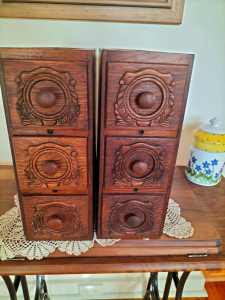 WOW a set 6 ORIGINAL SINGER TREADLE SEWING DRAWERS C19OOS! RESTORED!