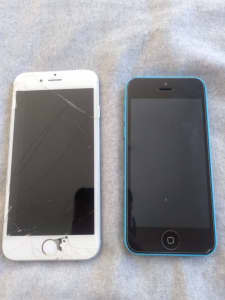 iPhone 6 & 5 Both LOCKED/working. One has damage $50 Umina 2257