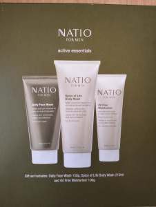 Natio For Men 3 Piece Active Essentials Gift Set Brand New Unopened