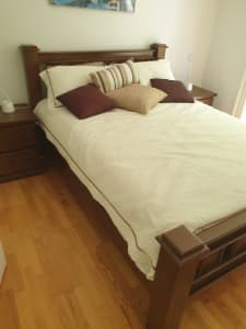 Bedroom suite with mattress and tallboy