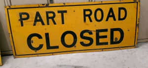 Vintage Enamel Road Closed Signs
