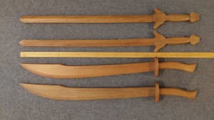 Chinese style wooden swords (Tai Chi, stage prop, cosplay etc.) Used