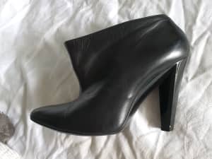 BOOTS Ankle Genuine Leather Black Italian Balenciaga Womens 7