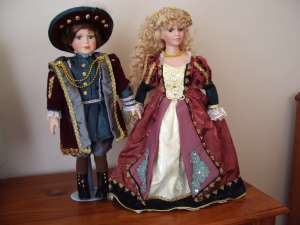 KB Porcelain Dolls named Romeo & Juliet, both 47cm tall