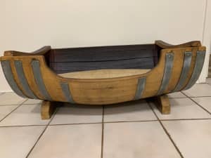 Genuine Oak half Wine Cask Dog Bed