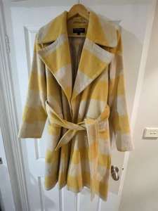 Miss Selfridge yellow check coat