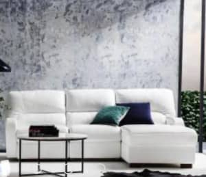 White Leather lounges with Reclining Action