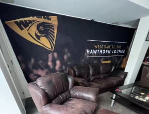 Hawthorn Football Club Banner with mounting hardware