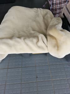 Cream wool single, double bed bkanket