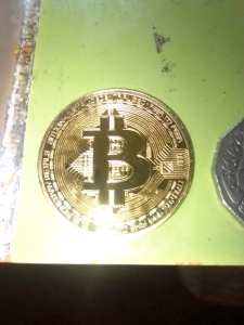 Gold plated Bitcoin tokens