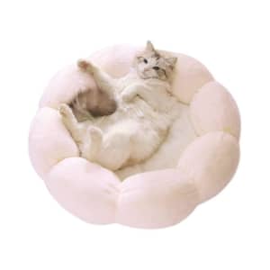 Anti Skid Cute Cat Bed for Cats and Small Dogs-Light Pink-L...