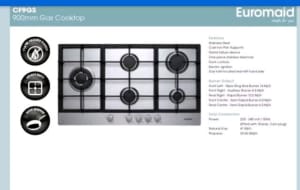 Euromaid Gas Cooktop 900mm