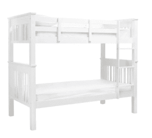 Bunk beds single white timber