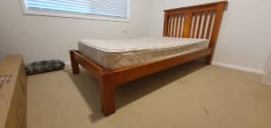 Wooden bed frame king single