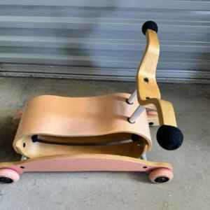 Wishbone flip ride-on and rocker wood toy