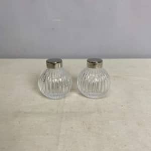 Fluted Glass Salt and Pepper Shakers