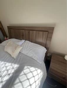 Queen bed frame - LED light & Gas lift
