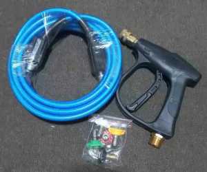 High Pressure Hose and Pressure Washer Gun with 5 Quick Connectors