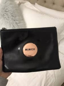 Mimco medium pouch black rose gold