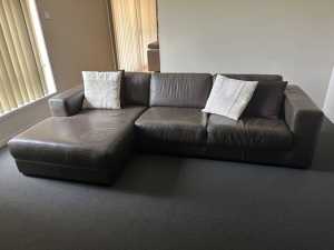 3 Seater Brown Leather Couch
